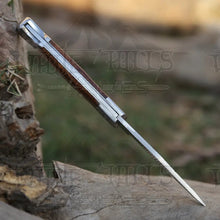 Load image into Gallery viewer, 9" Handmade Engraved Bolster Pocket Knife - Pocket Folding Knife - Dark Wood Handle WH 5035 Folding Knife White Hills Knives