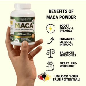 USDA Organic Maca Root Capsules Vitamins & Supplements Mother Nature Organics 