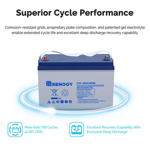 RENOGY 12V 100Ah Deep Cycle Hybrid GEL Battery w/ Battery Box Batteries Renogy 