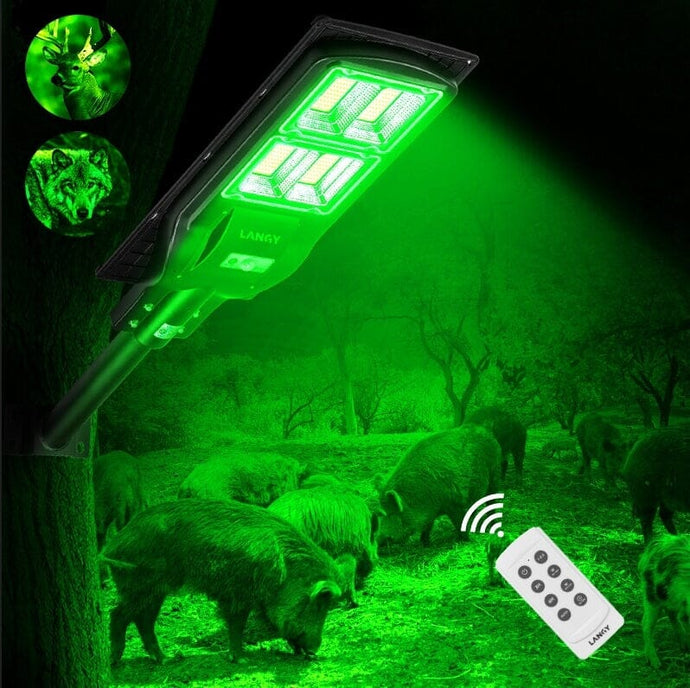 Solar Green Light for Hunting Hogs Deer,Fish light -15,000lumens Outdoor Hunting Langy Solar Lights 20000lumnes 