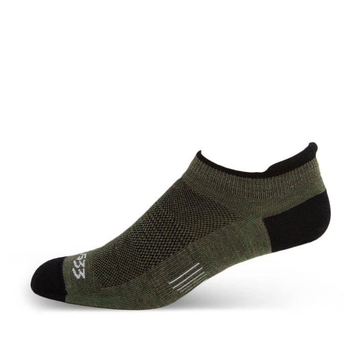 Liner - No Show Tab Wool Socks Mountain Heritage Socks Minus33 Merino Wool Clothing Olive Drab S 