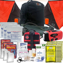 Load image into Gallery viewer, 3 Person 72 Hour Survival Bug Out Bag with Backpack, Food, Water, and Shelter Bug Out Bag Denver Survival Black Backpack 