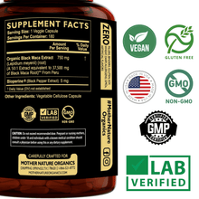 Load image into Gallery viewer, Black Maca Capsules 37,500 mg Vitamins &amp; Supplements Mother Nature Organics 