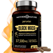 Load image into Gallery viewer, Black Maca Capsules 37,500 mg Vitamins &amp; Supplements Mother Nature Organics 