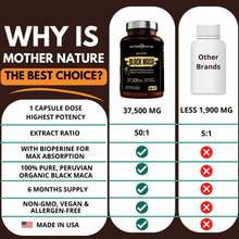 Load image into Gallery viewer, Black Maca Capsules 37,500 mg Vitamins &amp; Supplements Mother Nature Organics 