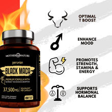 Load image into Gallery viewer, Black Maca Capsules 37,500 mg Vitamins &amp; Supplements Mother Nature Organics 