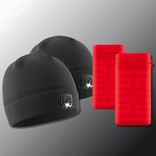 Load image into Gallery viewer, Panther Vision POWERPAW 602R IP67 Waterproof Rechargeable Electric Hand Warmer HAND WARMERS Panther Vision Store Beanie Bundle Black 