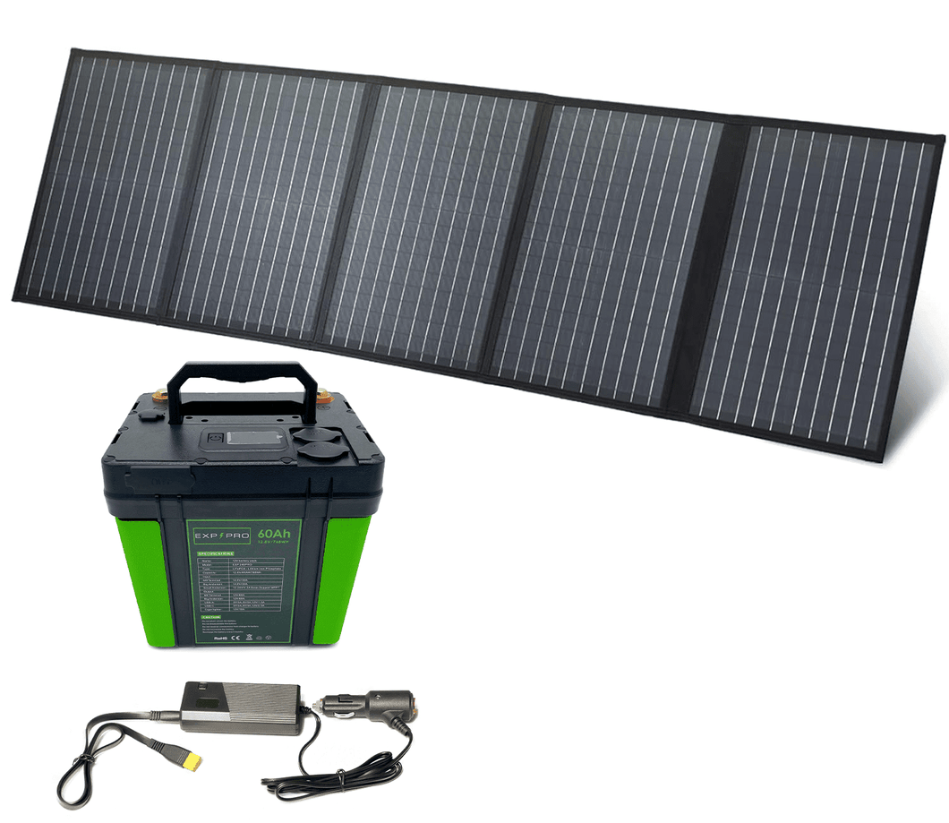 EXP240PRO + 100 Watt Solar Panel Bundle | CPAP Off-Grid Charging System CPAP Charging System EXP PRO ResMed AirSense 11 / AirCurve 11 / AirMini DC Power Cord 