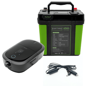 EXP240PRO CPAP Battery with DC Cord | Portable Solar Rechargeable LiFePO4 Battery EXP240PRO EXP PRO DreamStation and DreamStation 2 DC Power Cord 