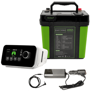 EXP240PRO CPAP Battery with DC Cord | Portable Solar Rechargeable LiFePO4 Battery EXP240PRO EXP PRO Resvent iBreeze DC Power Cord 