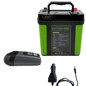 EXP240PRO CPAP Battery with DC Cord | Portable Solar Rechargeable LiFePO4 Battery EXP240PRO EXP PRO Breas Z1/Z2 DC Power Cord 