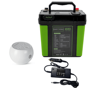 EXP240PRO CPAP Battery with DC Cord | Portable Solar Rechargeable LiFePO4 Battery EXP240PRO EXP PRO Transcend Mini/ Micro 