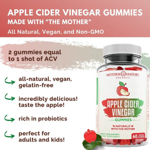 Apple Cider Vinegar Gummies Vitamins & Supplements Mother Nature Organics 