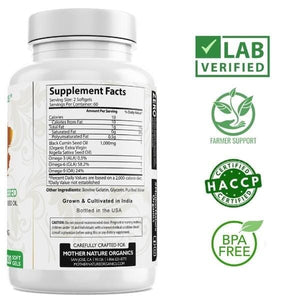 Black Seed Oil Capsules 1,000mg (Softgel) Vitamins & Supplements Mother Nature Organics 