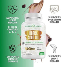 Load image into Gallery viewer, Black Seed Oil Capsules 1,000mg (Softgel) Vitamins &amp; Supplements Mother Nature Organics 