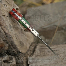 Load image into Gallery viewer, 6.5&quot; Handmade Damascus Pocket Knife - Folding Pocket Knife - Color Wood Handle WH 5032 Folding Knife White Hills Knives 