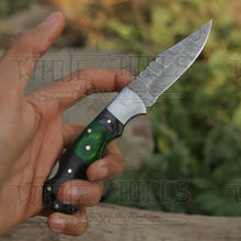 Load image into Gallery viewer, 6.5&quot; Handmade Damascus Pocket Knife - Folding Pocket Knife - Color Wood Handle WH 5034 Folding Knife White Hills Knives 