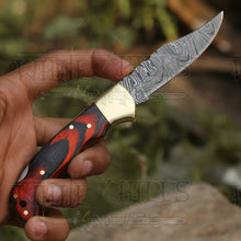Load image into Gallery viewer, 6.5&quot; Handmade Damascus Pocket Knife - Folding Pocket Knife - Stained Wood Handle WH 5028 Folding Knife White Hills Knives 