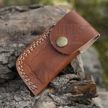 Load image into Gallery viewer, 7&quot; Handmade Damascus Steel Pocket Knife - Tanto Style Blade Folding Knife WH 5025 Folding Knife White Hills Knives 