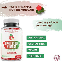 Load image into Gallery viewer, Apple Cider Vinegar Gummies Vitamins &amp; Supplements Mother Nature Organics 