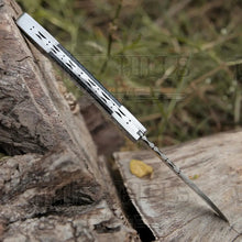 Load image into Gallery viewer, 8&quot; Handmade Blue Dollar Sheet Handle Folding Pocket Knife With Engraved Frame Work Folding Knife White Hills Knives 