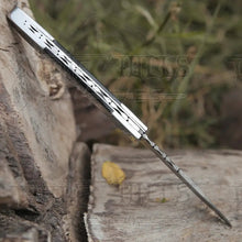 Load image into Gallery viewer, 8&quot; Handmade Bull Horn Handle Folding Pocket Knife With Engraved Frame Work Folding Knife White Hills Knives 