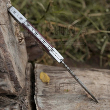 Load image into Gallery viewer, 8&quot; Handmade Red Dollar Sheet Handle Folding Pocket Knife With Engraved Frame Work Folding Knife White Hills Knives 