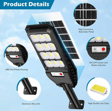 Load image into Gallery viewer, 2-Pack Solar Street Lights Outdoor Waterproof,6000LM Dusk to Dawn,6500K Motion Sensor with Remote Control solar street light Outdoor Solar Outlet 