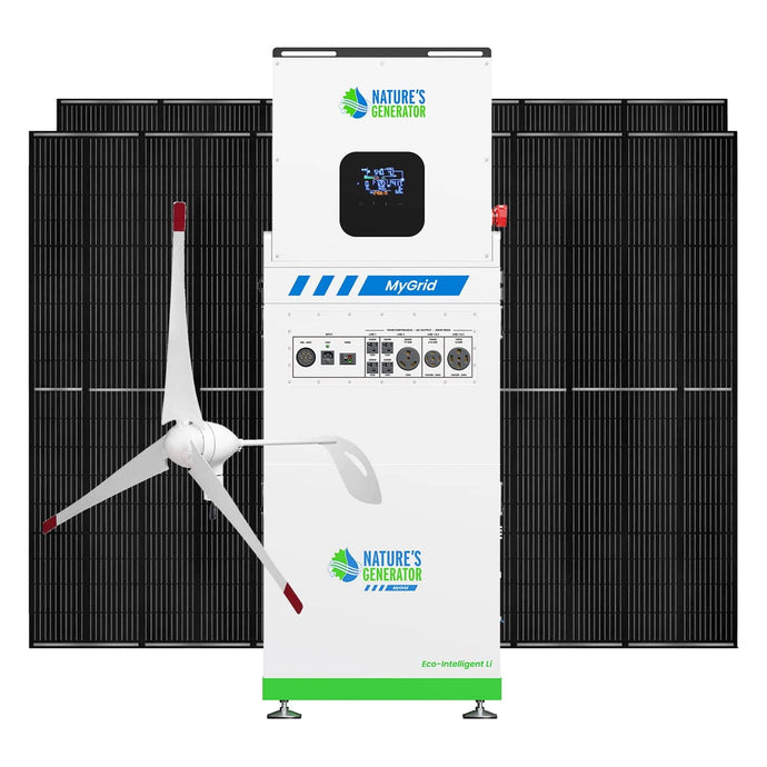 MyGrid 10K Solar and Wind Generator for Home Nature's Generator MyGrid 10K + 4x 410W Rigid Solar + 350W Wind Turbine 