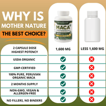 Load image into Gallery viewer, USDA Organic Maca Root Capsules Vitamins &amp; Supplements Mother Nature Organics 