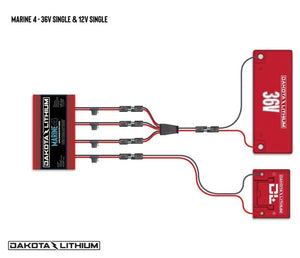 DAKOTA LITHIUM MARINE 4 BANK, 40-AMP (10-AMP PER BANK) 12V ONBOARD LITHIUM BATTERY CHARGER Battery Charger Dakota Lithium 