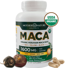 Load image into Gallery viewer, USDA Organic Maca Root Capsules Vitamins &amp; Supplements Mother Nature Organics 
