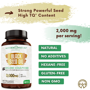 Black Seed Oil Capsules 2,000mg (Softgel) Vitamins & Supplements Mother Nature Organics 