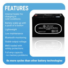 Load image into Gallery viewer, Aims Power Lithium Battery with Wake Up, Heater &amp; BT Monitoring 12V 104Ah LiFePO4 Batteries Solar Power Lifestyle 