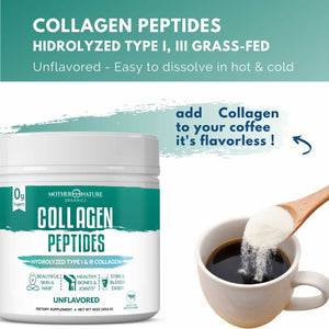 Collagen Peptides Powder Vitamins & Supplements Mother Nature Organics 