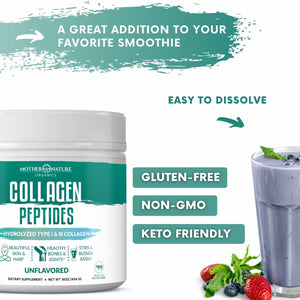 Collagen Peptides Powder Vitamins & Supplements Mother Nature Organics 