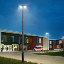 Load image into Gallery viewer, Outdoor Solar Outlet solar street light 1500W Commercial Solar Flag Pole Outdoor Lamp Post Light with 98 inch Pole IP67 Waterproof With Remote