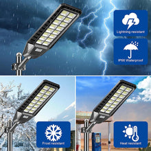 Load image into Gallery viewer, Outdoor Solar Outlet solar street light 2 Pack 1600W Solar Street Lights Outdoor 90000 Lumens Dusk to Dawn With Remote and Motion Sensor