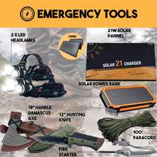 Load image into Gallery viewer, Premium 2 Person 5 Day Solar Survival Bug Out Bag Backpack Bug Out Bag Denver Survival 