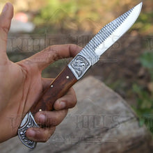 Load image into Gallery viewer, White Hills Knives Folding Knife 9" Handmade Engraved Bolster Pocket Knife - Pocket Folding Knife - Dark Wood Handle WH 5035