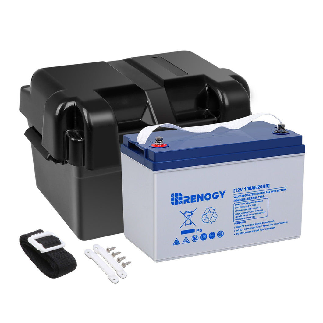 RENOGY 12V 100Ah Deep Cycle Hybrid GEL Battery w/ Battery Box Batteries Renogy 