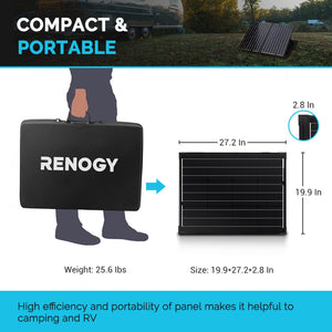 RENOGY 100 Watt 12 Volt Monocrystalline Foldable Solar Suitcase with Voyager Foldable Solar Panel Renogy 