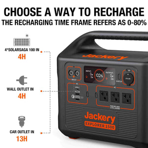 JACKERY Solar Generator 1500 (Jackery 1500 + 4 x SolarSaga 100W) Solar Kits Jackery 