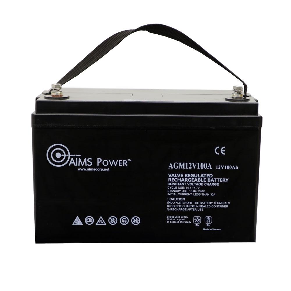 AIMS Power AGM 12V 100Ah Deep Cycle Battery Heavy Duty Batteries AIMS Power 