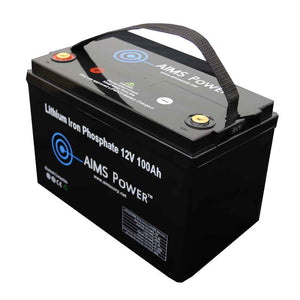 AIMS Power Lithium Battery 12V 100Ah LiFePO4 Lithium Iron Phosphate with Bluetooth Monitoring Batteries AIMS Power 