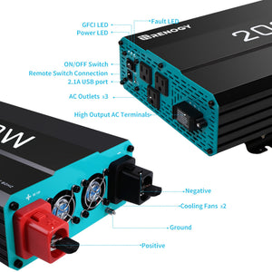 RENOGY 2000W 12V Pure Sine Wave Inverter Power Inverter Renogy 