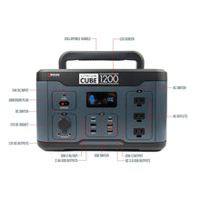 Load image into Gallery viewer, Wagan Portable Solar Generator Wagan Tech Lithium Cube 1200 Portable Power Station