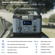 Load image into Gallery viewer, Wagan Tech Portable Solar Generator Wagan Tech Lithium Cube 500 Power Station